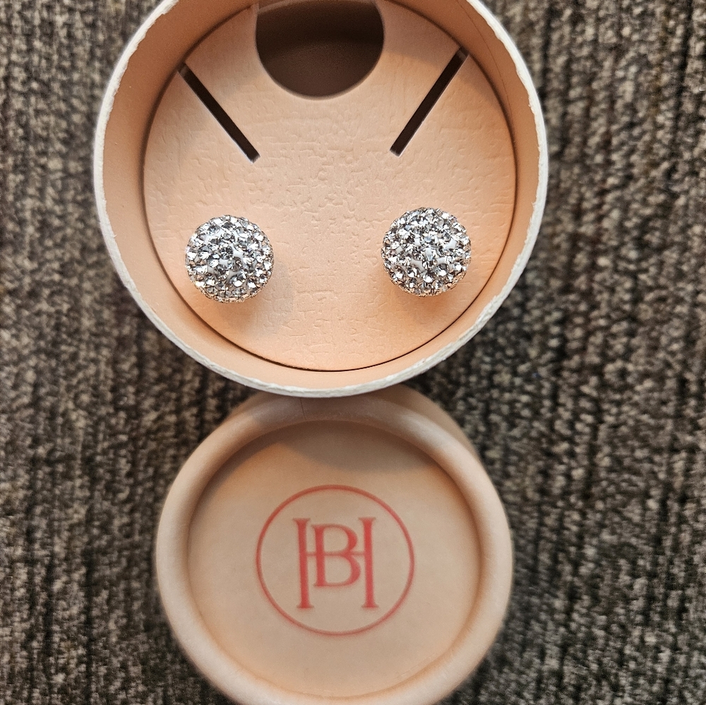 Hillberg and Berk Sparkle Ball Stud Earrings